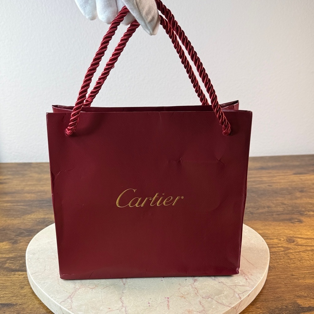 Cartier Burgundy Tote with Gold Logo